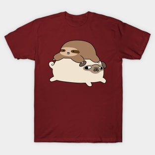 Little Sloth and Pug T-Shirt